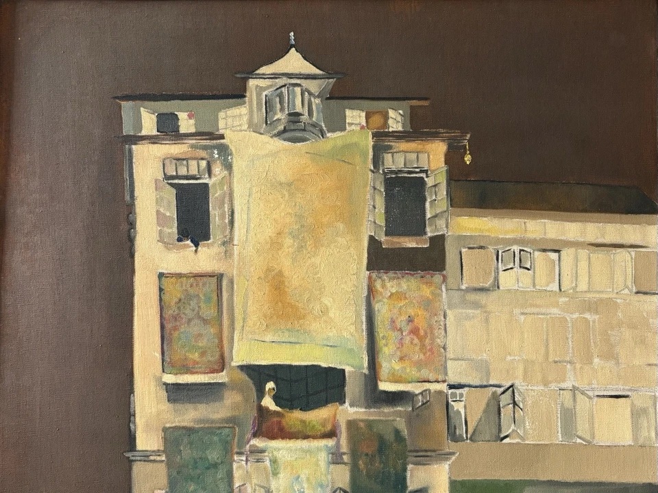 🔥 Alfombras persas paisaje urbano moderno surrealista vintage pintura al óleo, GEER Foto 4 de 4