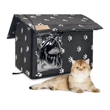 Stray Cats Shelter, Waterproof Outdoor Cat House Foldable Warm Pet Cave for W...