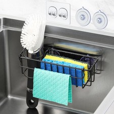 3-In-1 Sponge Holder for Kitchen  Hanging Caddy Organizer Rack Stainless Steel