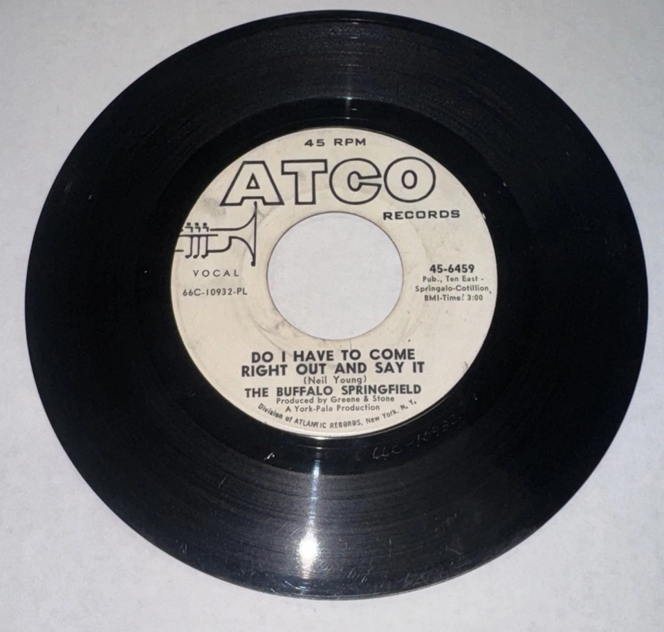 PROMO The Buffalo Springfield 45 For What It’s Worth - Atco 6459 VG+ - Image 2 of 2