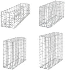 Image of Gabion Baskets Galvanised Steel Cages Mesh Wire Stone Basket Outdoor Spiral Ret