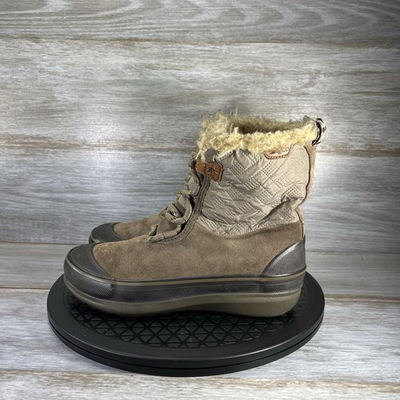 #ad Clarks Women’s Muckers Mist Snow Winter Brown Suede Faux Fur Boots Size 6 $29.99