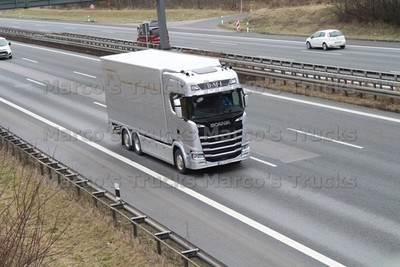 LKW Foto Scania Koffer LKW Deutschland silver D-M-I #l1gp