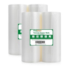 MakMeFre 4 Pack 11"x50'(Total200Feet) Vacuum Sealer Bags Rolls for Food,Comme...