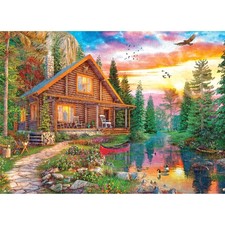 1000 Piece Jigsaw Puzzle For Adults Forest Cabin Home Nature Landscape Art