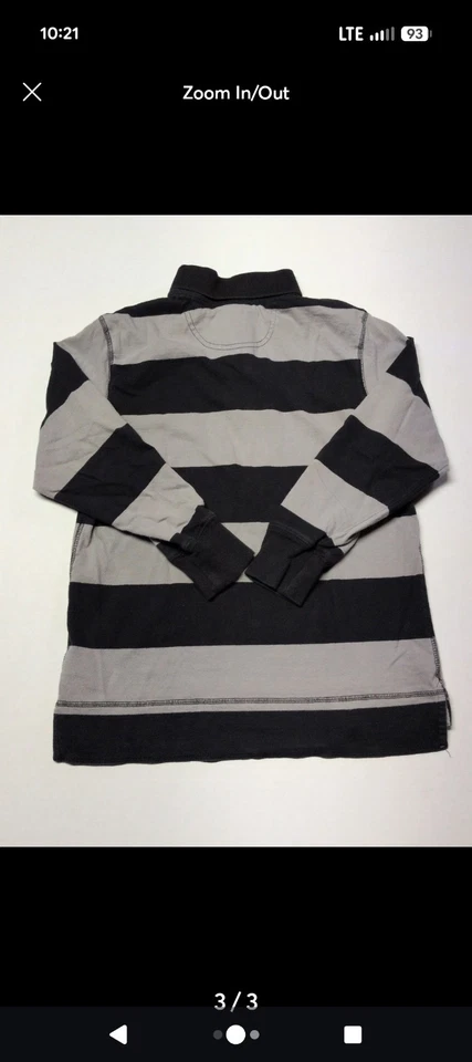 Polo de manga larga Arizona negro y gris talla mediana para niños. Foto 3 de 3