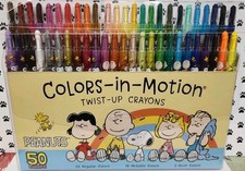 Peanuts Snoopy COLORS-IN-MOTION Crayons 50 Count Color Set 8 In. Tall