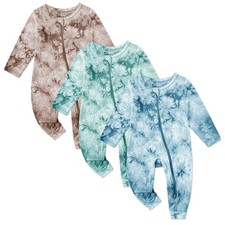 Baby Girls Boys Rayon From Footless Pajamas outfits 2 Way Zipper Soft Sleepwe...