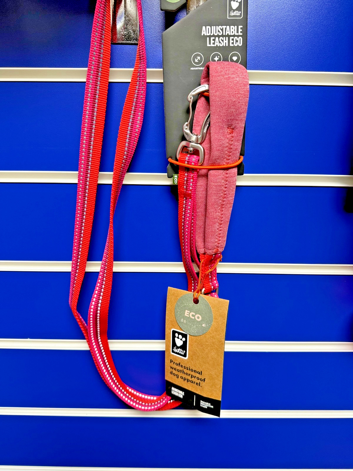 Dogs Adjustable Rope Leash Hurtta Eco rosehip/ pink 120-180cm x  20mm