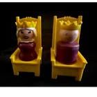 Vintage  Fisher-Price Little People King & Queen Figures with Yellow Chairs