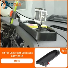 Black Center Dash Phone Holder Stand Storage Box Tray For Chevy Silverado 07-13