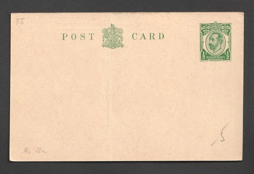 KGV Downey Head Unused 1/2d Postal Stationery Postcard
