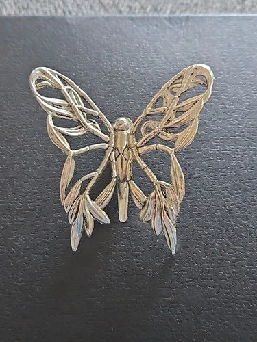 VINTAGE JOHN HARDY SILVER TONE BUTTERFLY HAIR, SCRAF, DRESS CLIP