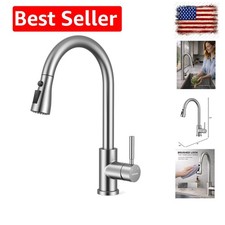 Pull-Down Kitchen Faucet, 3-Mode Sprayer, Brushed Nickel, High Arc