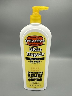 O'Keeffe's Clinical Skin Repair Body Cream Lotion Dry Skin 12 Oz Pump Yellow