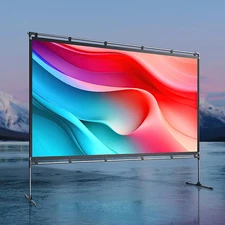100 Inch Projector Screen, 4K/3D/HDR Support, Anti-Wrinkle, High Contrast, Front