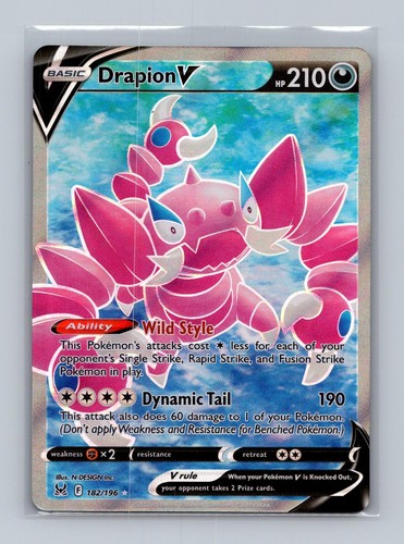 Drapion V 182/196 Ultra Rare Lost Origin Pokemon Holo Near Mint