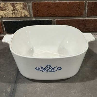 Vtg Corningware Casserole Dish  Blue Cornflower  No Lid - E