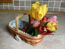 LONGABERGER 2010 CC Miniature TULIP -May Series Basket Combo w/Flowers