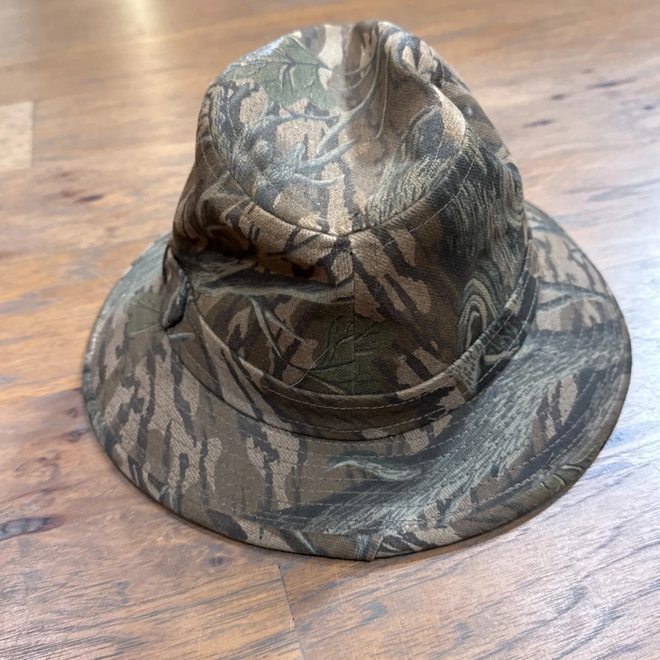 Vintage Mossy Oak Hat Cap Mens M Brown Original Treestand Camo Fedora Hunt 90s - Image 4 of 4