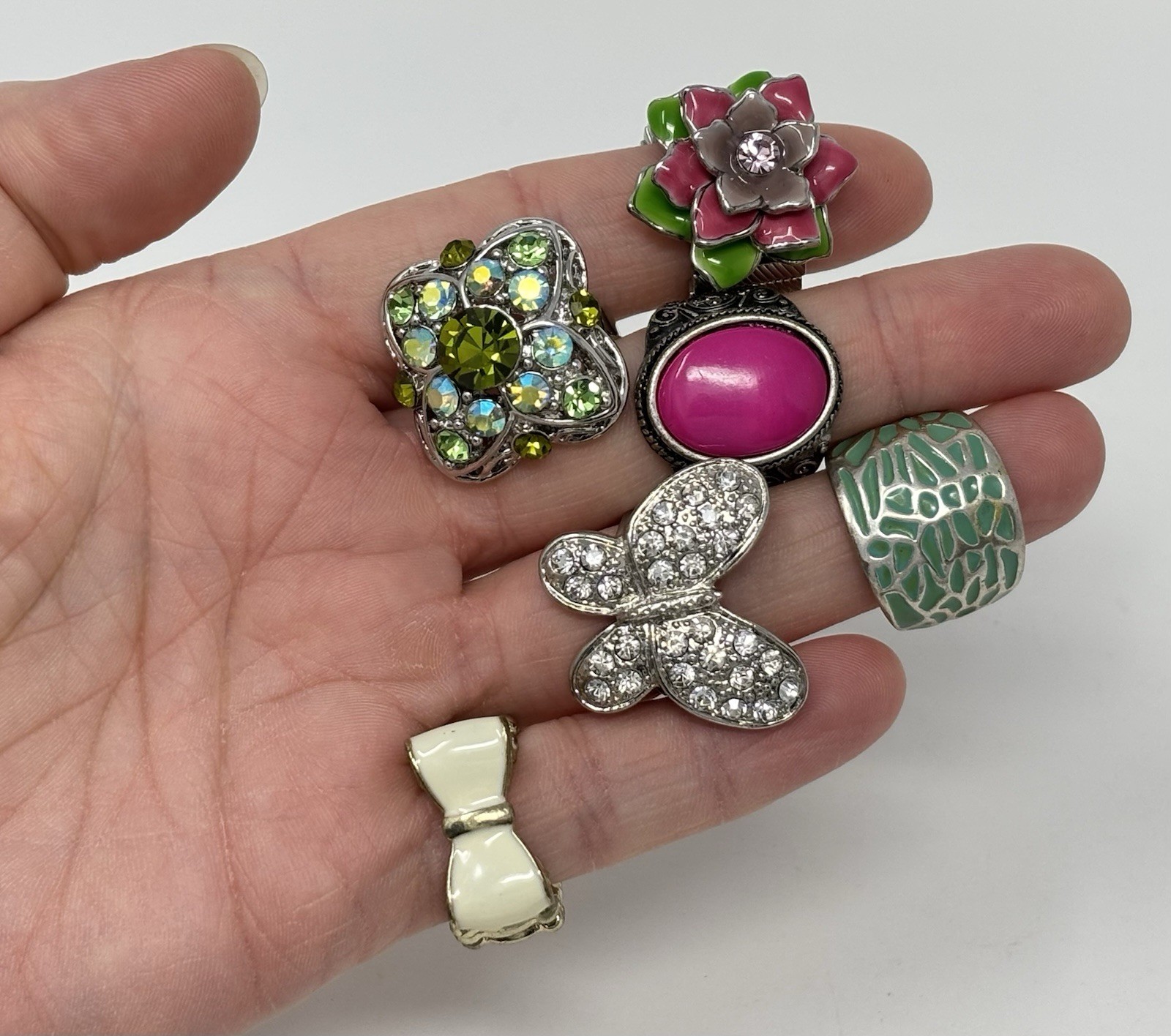 Chunky Statement Rhinestone Cocktail Ring Lot 15 … - image 2