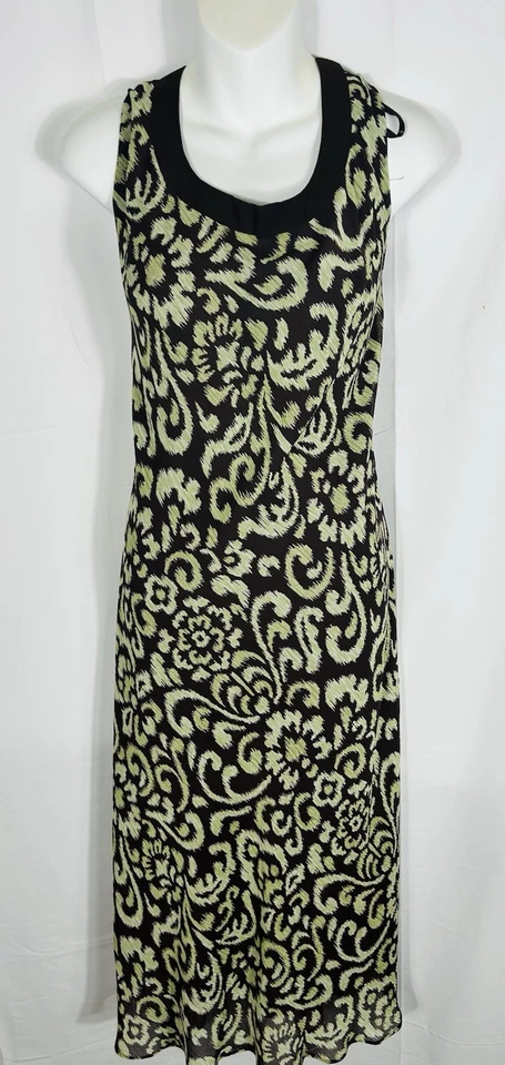 复古 90 年代长裙绿色棕色佩斯利波西米亚森林仙女垃圾 16 码 — 第 2/4 张图片