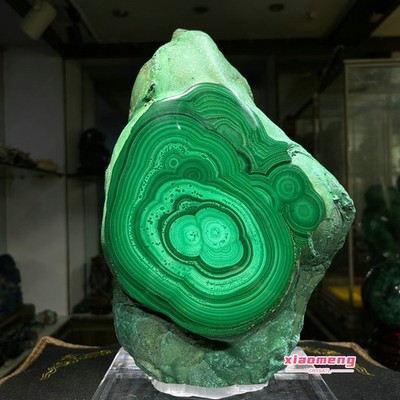 17LBNatural Banded Malachite Slab Stunning Eye Pattern Polished Crystal Mineral