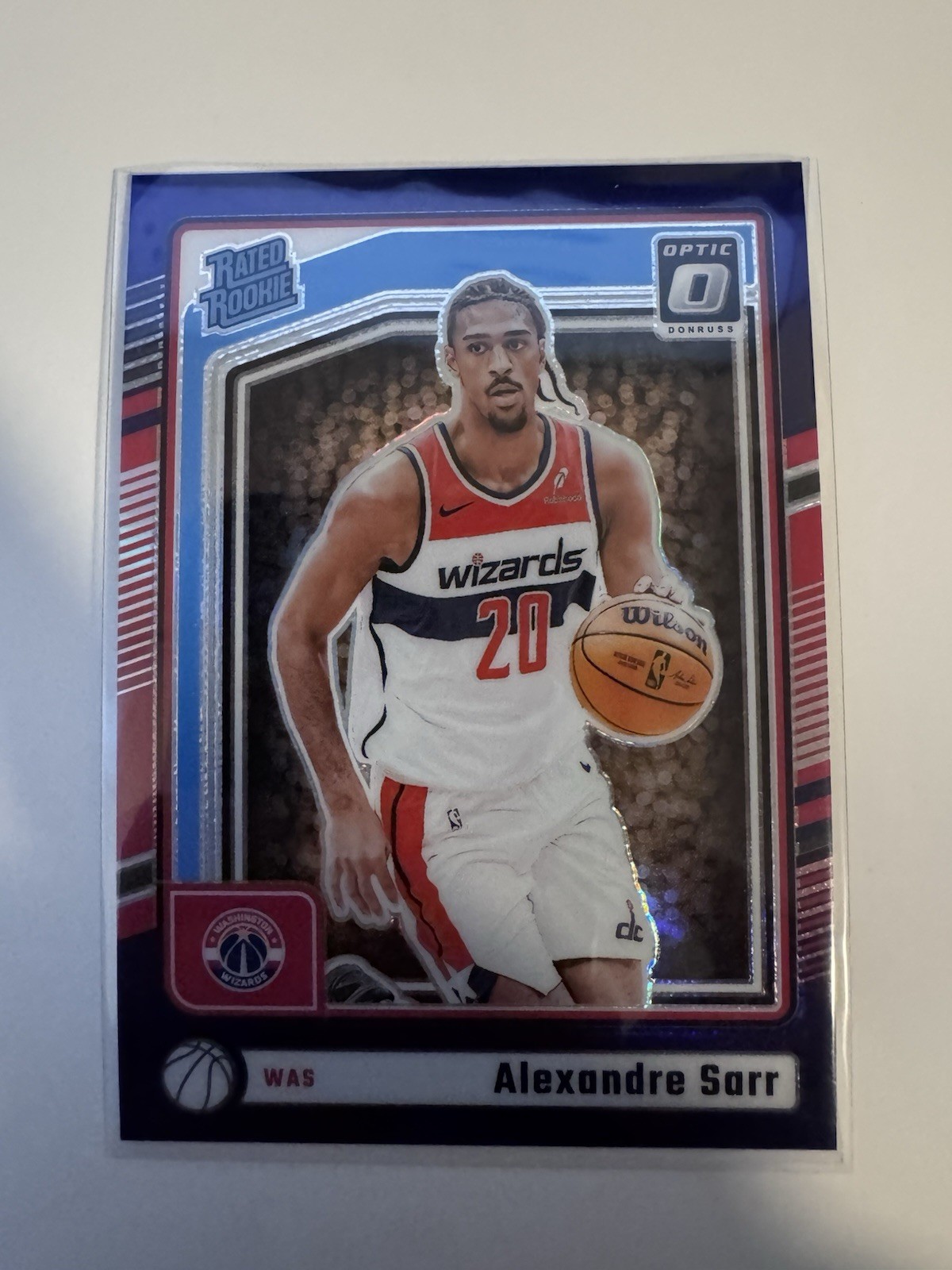 2024-25 Panini Donruss Optic Alexandre Sarr #276 Rated Rookie Blue Velocity