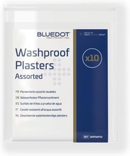 Blue Dot Assorted Washproof Plasters 10-Piece (Pack of 5)