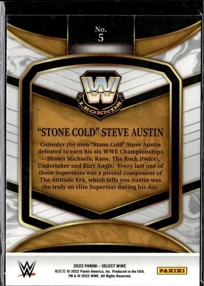 2022 Panini Select WWE Championship #5 Stone Cold Steve Austin - Image 2 of 2