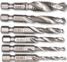 Gewindebohrer Set HSS M3-M10 6-tlg. Sechskant Profi Gewindeschneider f&uuml;r Metall