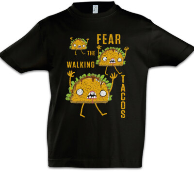 Fear The Walking Tacos Kinder Jungen T-Shirt Fun Dead Taco Love Zombie Zombies