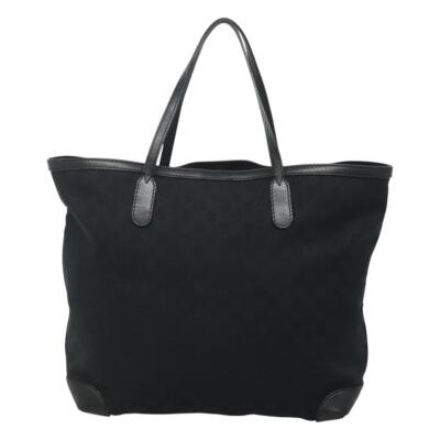 GUCCI GG Canvas Tote Bag Black Gold 305585 Auth bs24442 | eBay