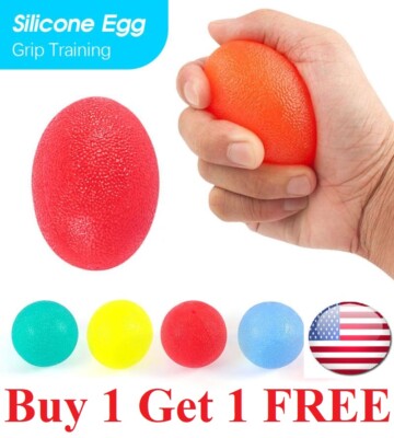 Soft Egg Hand Finger Exercise Train Therapy Stress Mood Squeeze Vent Relief Ball
