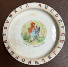 VINTAGE BABY'S PLATE/BOWL - ABC/LITTLE RED RIDING HOOD - PORCELAIN 7"- 1940's