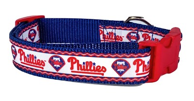 Phillies dog collar handmade adjustable buckle baseball 1"or 5/8" wide or  leash | eBay