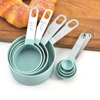 Measuring Cups and Spoons 4pcs Set Steel Baking Tool Kitchen AU V3D0