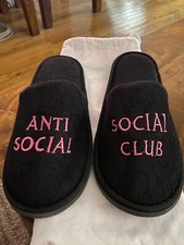 Anti Social Social Club No Shoes Slippers Black House Shoes