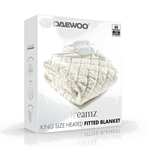 Daewoo Blanket White Single, Double, King Home Washable Heated Electric