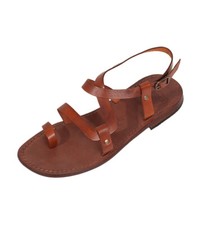 Men's handmade leather sandals with LEATHER SOLE Made in Italy