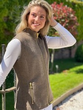 BNWT Ladies Luxury Tweed Pure Wool Tweed Gilet Brown UK 12 RRP £249 Price £99
