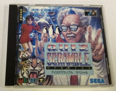 Sega Mega CD Quiz Scramble Special Japan Version w/ Box and Manual 0264 SP