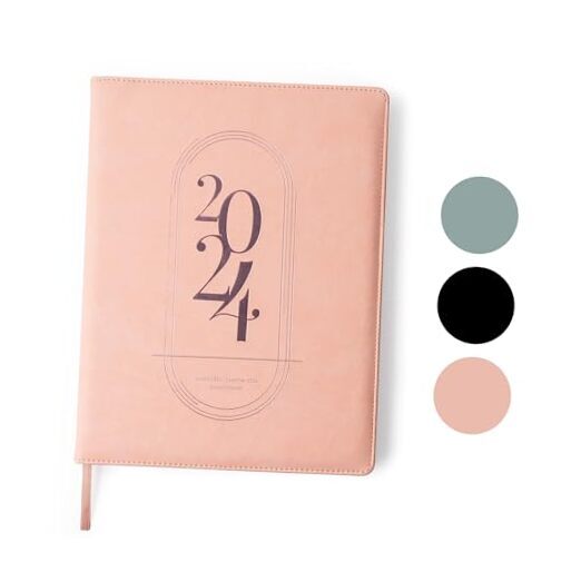 2024 Weekly Planner - Premium Annual Weekly & Monthly 8.5 x 11 - inches Pink