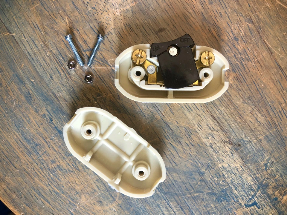 Inline Cord Switch- Cooper Vintage Style Rocker Feed Thru Switch, Lamp Wire Fans - Image 4 of 4