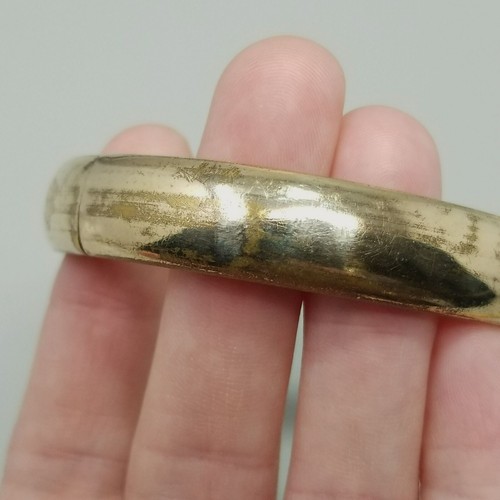 Bracciale Vintage Oro Giallo Riempito Cerniera Inciso Amato - Foto 4 di 14