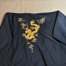 Vintage Kimono Shirt Embroidered Dragon Size Large