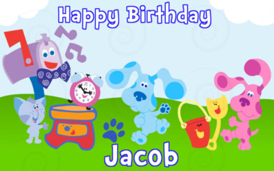 BLUES CLUES AND MAGENTA Edible Cake topper Party image 