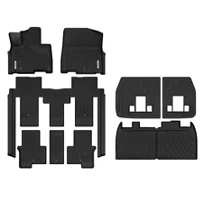 Floor Mats Cargo Liner W/ Backrest Mat For 2022-2025 Kia Carnival MPV 8 Seats