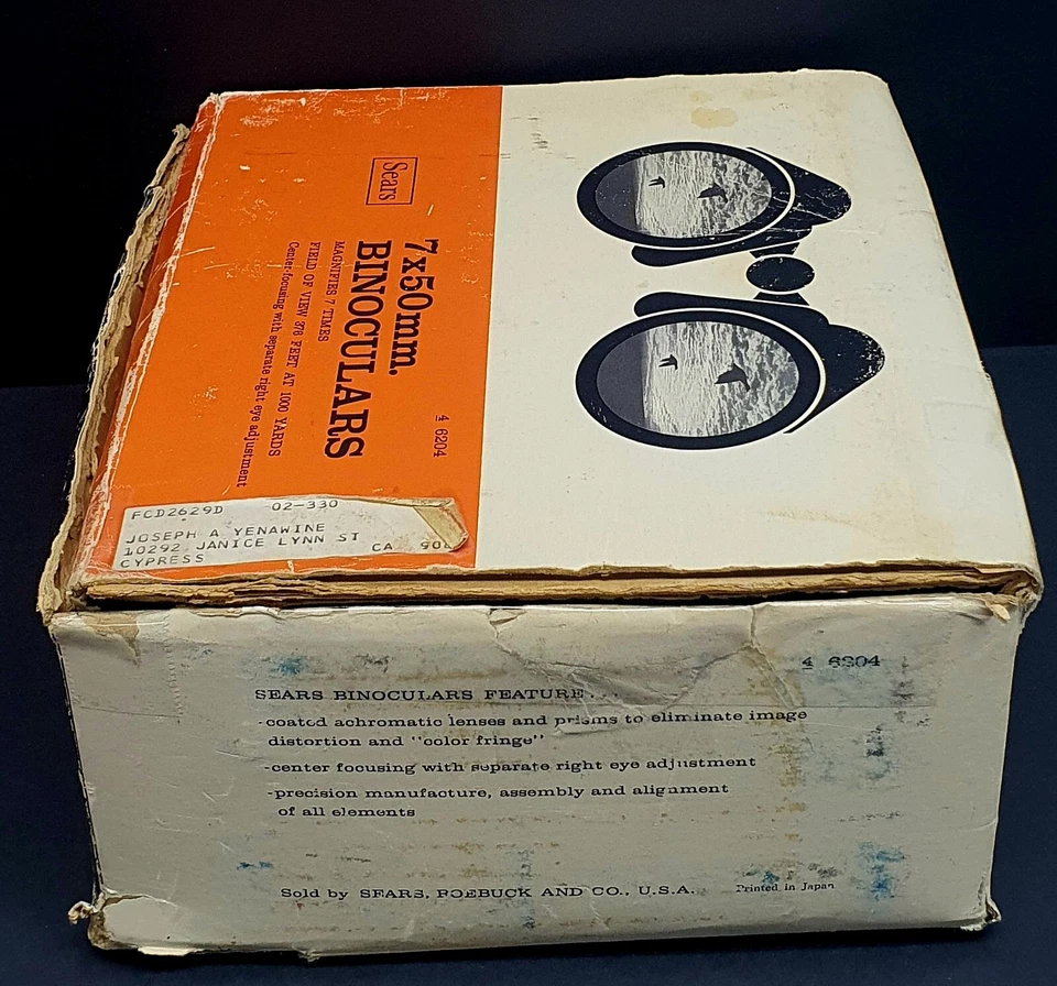 Sears Binoculars 1970 Original Box Brochure Carrying Case Model 6204 7x50mm VTG - Image 4 of 4