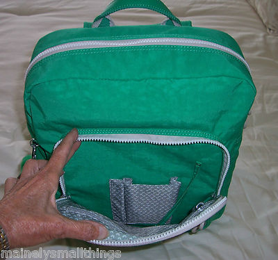 KIPLING KADEN Multi Zip nylon backpack in Island Green Spectator color NWT Kipling KADEN Large Backpack Island Green Spectator  main image 2